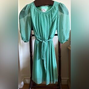 Retro Polka dots green dress